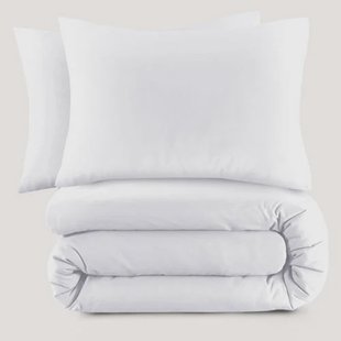 NOUS Living basis dekbedovertrek lits-jumeaux - wit (240x220 cm)