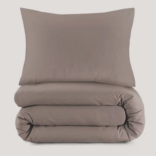 NOUS Living basis dekbedovertrek 1-persoons - taupe (140x200 cm)