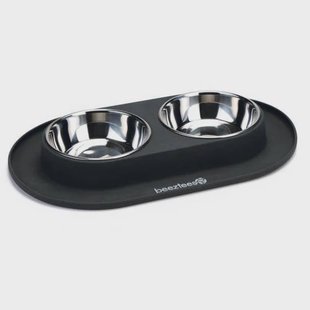 Beeztees siliconen/ RVS honden dinerset (40x24) antra