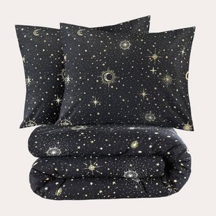 NOUS Living katoenen dekbedovertrek lits-jumeaux zwart (240x220 cm)