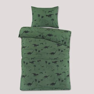 NOUS Kids katoenen dekbedovertrek kinderbed dino (120x150 cm)