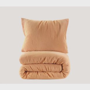 NOUS Living mousseline dekbedovertrek 1 persoons oranje (140x220 cm)