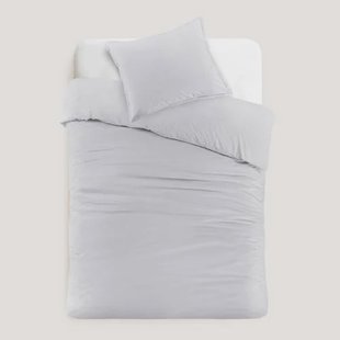 Studio LIVIT perkal katoenen dekbedovertrek 1 persoons lichtgrijs (140x220 cm)