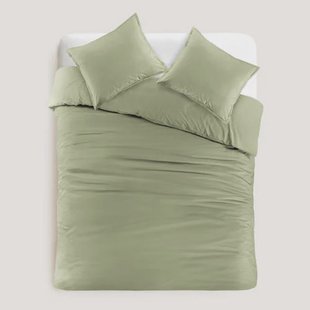 Studio LIVIT perkal katoenen dekbedovertrek 2 persoons groen (200x220 cm)