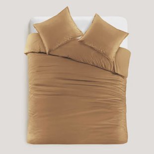 Studio LIVIT perkal katoenen dekbedovertrek 2 persoons goudbruin (200x220 cm)