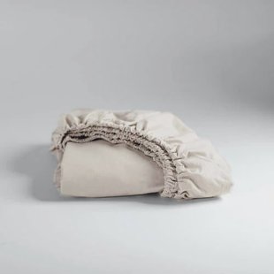 Cinderella katoenen hoeslaken - lichtzand (25 cm hoog)