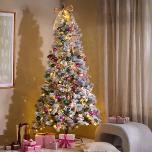 Nova Belle verlichte besneeuwde kerstboom Scotch pine (h230xø125 cm)