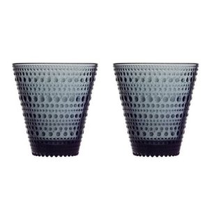 Iittala Glazen Kastehelmi - Donkergrijs - 300 ml - 2 stuks