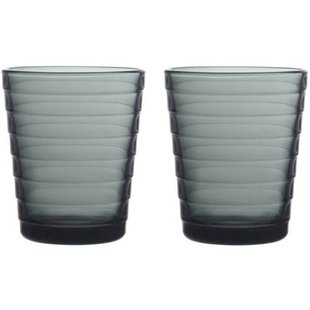 Iittala Glas Aino Aalto - Donkergrijs - 220 ml - 2 stuks