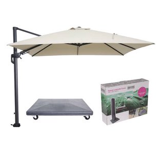 Garden Impressions Hawaii parasol - 3x3 m - incl. 90 kg parasolvoet en hoes