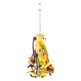 Happy Pet vogelspeelgoed bamboe papagaai 48x24x24 cm