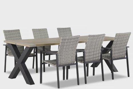 Lifestyle Upton/Cardiff 240 cm dining tuinset 7-delig stapelbaar