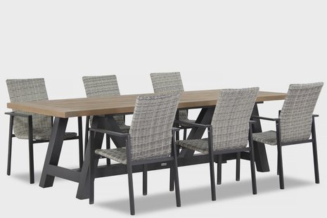 Lifestyle Upton/Trente 260 cm dining tuinset 7-delig stapelbaar