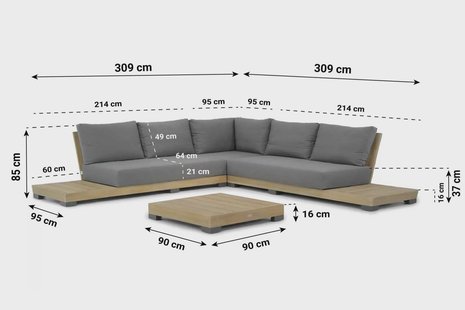 Lifestyle Hilton hoek loungeset 4-delig