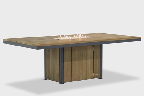 Lifestyle Seaside teak dining vuurtafel 220 x 115 cm