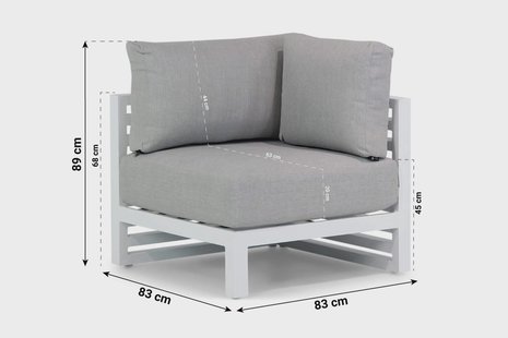 Santika Jaya hoek module (met 2 rugkussens)