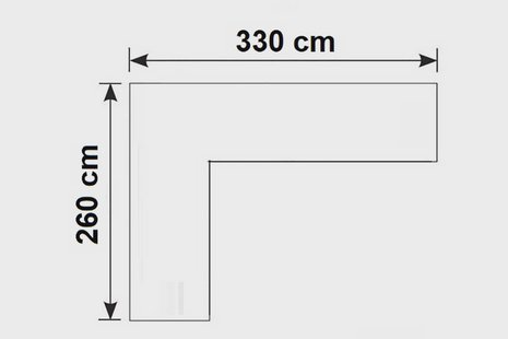 Loungesethoes voor loungeset L-vorm Links 330 cm x 260 cm
