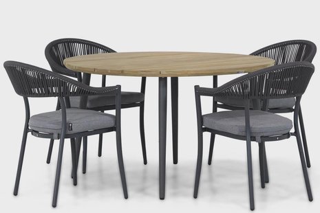 Santika Vivian/Montana 130 cm rond dining tuinset 5-delig