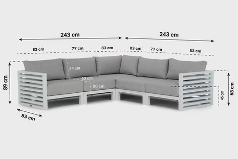 Santika Jaya hoek loungeset 5-delig
