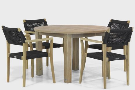 Lifestyle Dallas/Brighton 120 cm rond dining tuinset 5-delig
