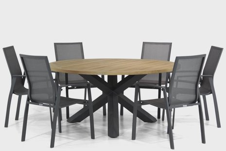 Lifestyle Ultimate/Rockville 160 cm rond dining tuinset 7-delig