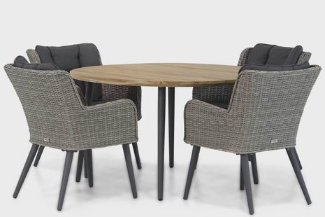 Garden Collections Boston/Montana 130 cm rond dining tuinset 5-delig