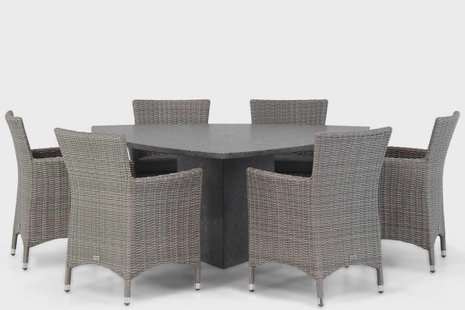 Garden Collections Dublin/Graniet 170 cm triangel dining tuinset 7-delig