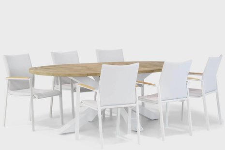 Lifestyle Brandon/Bradford 240 cm dining tuinset 7-delig