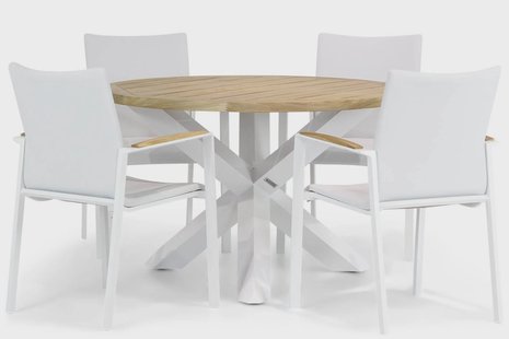 Lifestyle Brandon/Wellington 120 cm rond dining tuinset 5-delig
