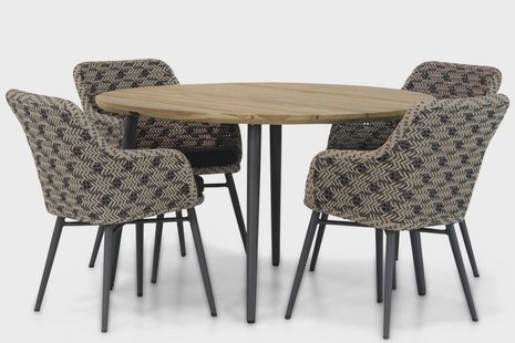 Lifestyle Crossway/Montana 130 cm rond dining tuinset 5-delig