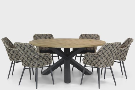 Lifestyle Crossway/Rockville 160 cm dining tuinset 7-delig