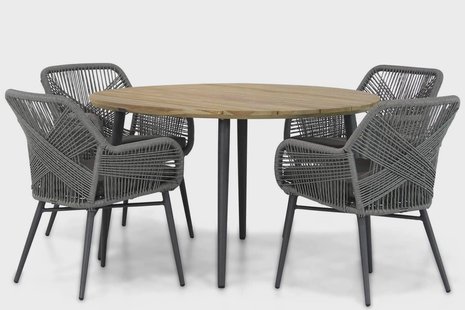Lifestyle Advance/Montana 130 cm rond dining tuinset 5-delig
