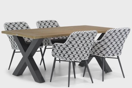 Lifestyle Crossway/Cardiff 180 cm dining tuinset 5-delig