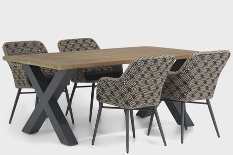 Lifestyle Crossway/Cardiff 180 cm dining tuinset 5-delig