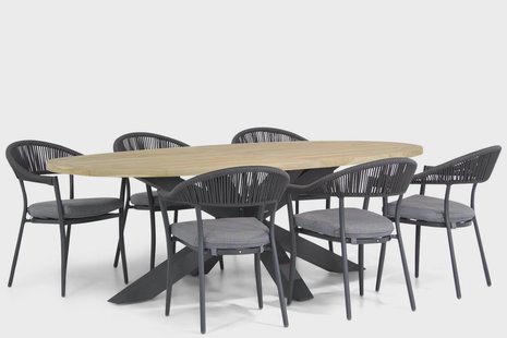 Santika Vivian/Brookline 240 cm ovaal dining tuinset 7-delig