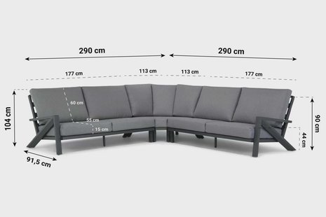 Santika Cinta hoek loungeset 3-delig
