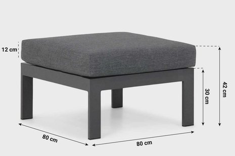 Lifestyle Marietta loungetafel/voetenbank vierkant met kussen