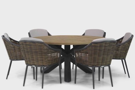 Coco Olivine/Rockville 160 cm dining tuinset 7-delig