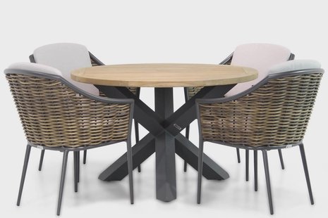 Coco Olivine/Rockville 120 cm dining tuinset 5-delig