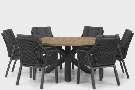 Lifestyle Verona/Rockville 160 cm dining tuinset 7-delig