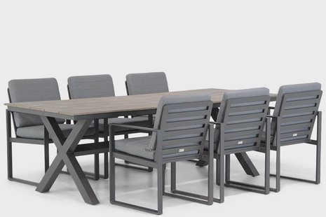 Santika Zaga/Forest 240 cm dining tuinset 7-delig