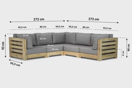 Santika Levante hoek loungeset 5-delig