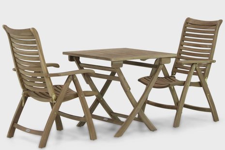 Garden Collections Birmingham/Derby 80 cm dining tuinset 3-delig inklapbaar