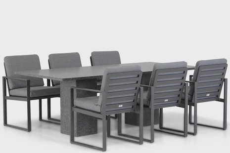 Santika Zaga/Graniet 220 cm dining tuinset 7-delig