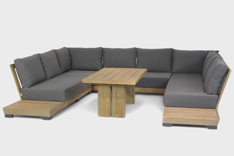 Lifestyle Hilton/Brighton 140 cm loungeset U-vorm 6-delig