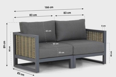 Santika Salviano lounge tuinbank 2-delig