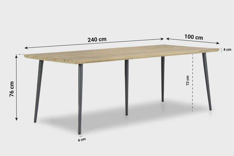 Lifestyle Montana dining tuintafel 240 x 100 cm