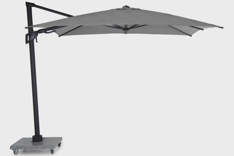 Santika Belize Deluxe parasol 300 cm x 300 cm antraciet frame/ mid grey (excl.voet)
