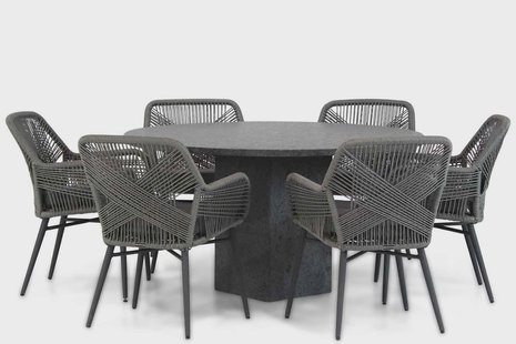 Lifestyle Advance/Graniet 140 cm dining tuinset 7-delig