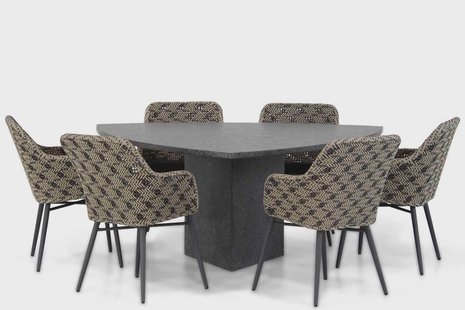 Lifestyle Crossway/Graniet 170 cm triangel dining tuinset 7-delig